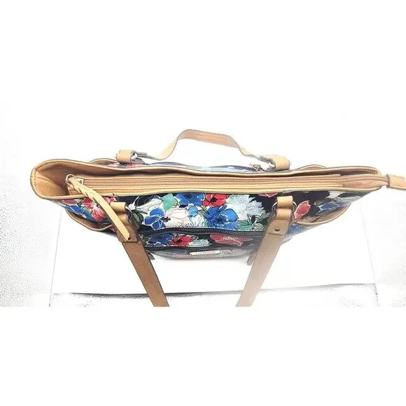 LIZ CLAIBORNE Floral Purse Women's Liz Sport Medium Tote 16 " Long x 10" Tall - Picture 5 of 12